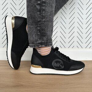 ⭐MICHAEL KORS Jenkins Knit Trainer Sz 10 Womens Shoes Black Casual Sneakers New⭐